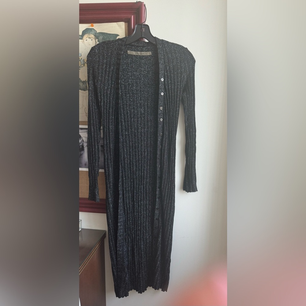 Enza Costa Long metallic cardigan